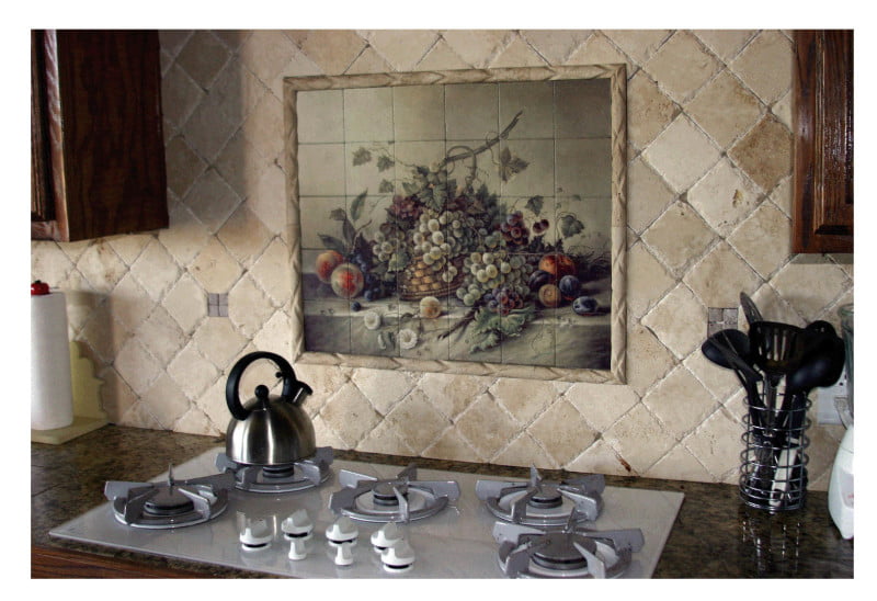 kitchens-enticing-diagonal-natural-stone-and-fruit-bouquet-mural-tiles-kitchen-backsplash-design-in-traditional-kitchen-with-dark-wood-kitchen-cabinets-16-nice-looking-kit