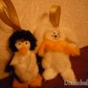 Новогодние игрушки из лампочек своими руками. Пингвин и заяц.