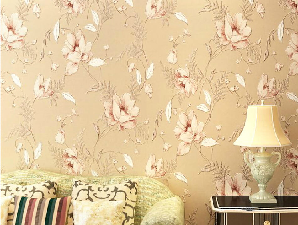 American-country-vintage-floral-wallpaper-rendering