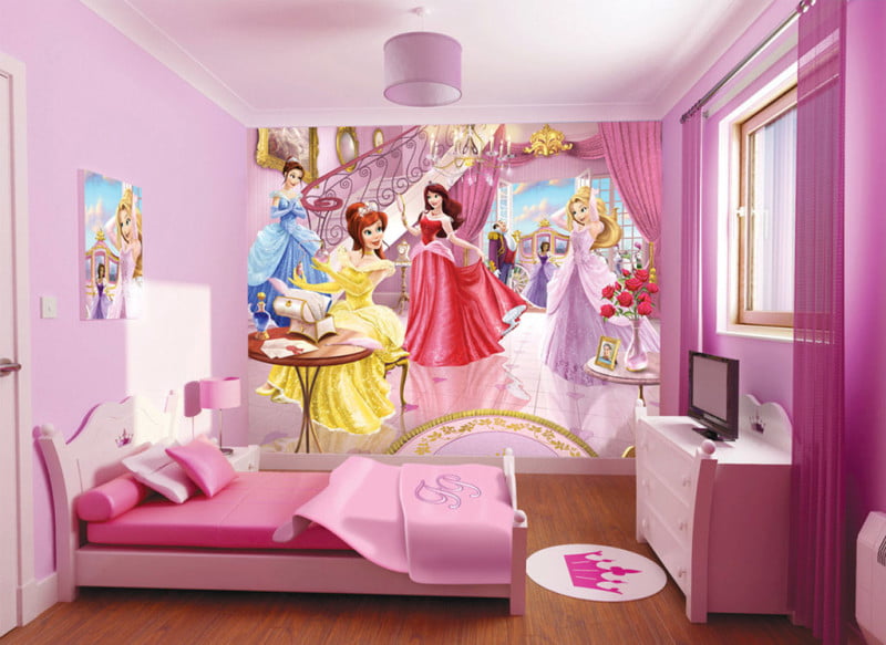 Beauty-disney-princess-wallpaper-for-girl-kids-room
