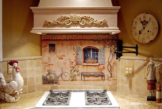 2-French-country-Kitchen-backsplash-Mural-tiles-by-Linda-Paul