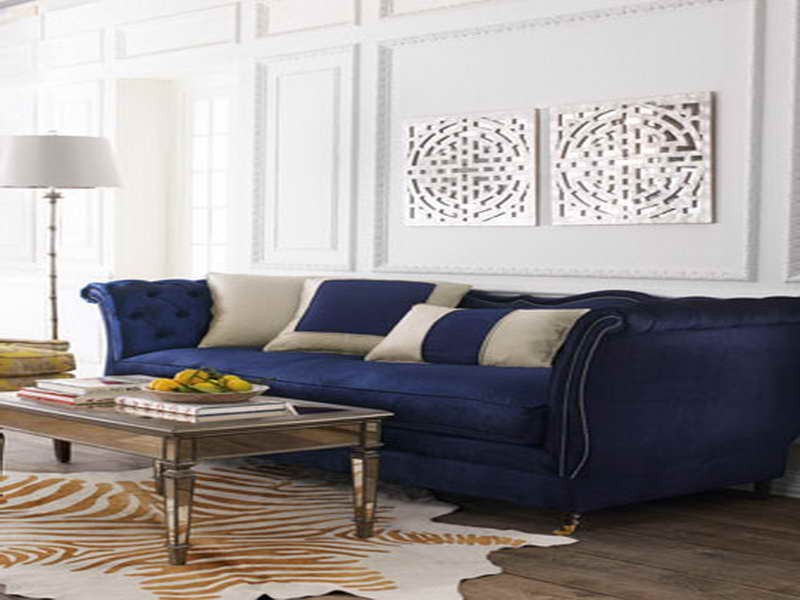 Navy-Blue-Living-Room-Furniture-with-Gold-Table
