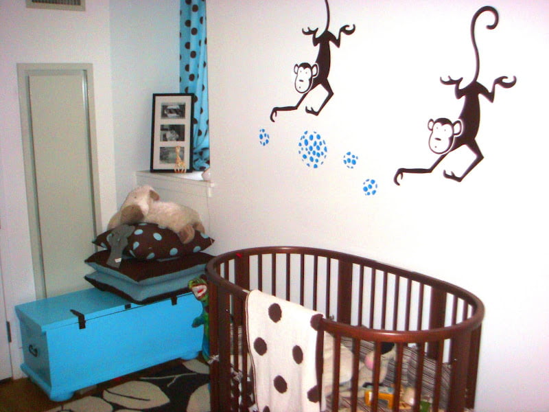 Wonderful Brown And Blue Nursery Interior Wall Interior Baby Blue Color