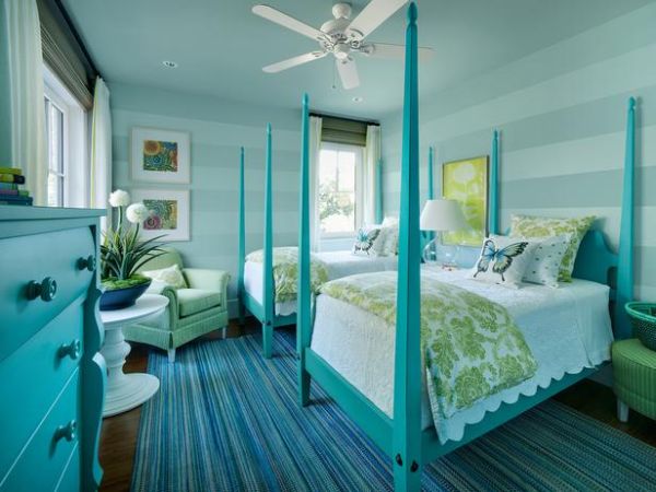 bedroom-for-two-turquoise-green