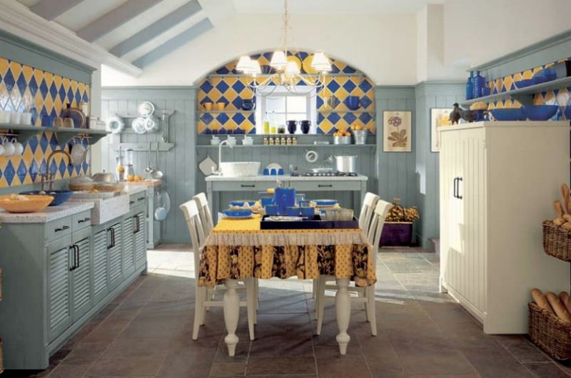 blue-and-yellow-tile-country-kitchen