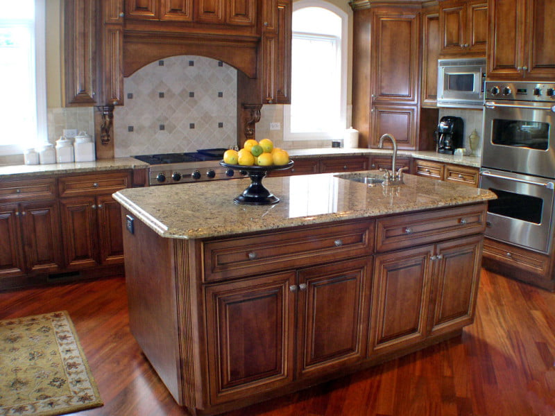 kitchen-beautiful-l-shape-kitchen-decoration-using-cherry-wood-kitchen-flooring-including-light-brown-granite-top-kitchen-island-and-square-white-ceramic-kitchen-backsplash-magnificent-images-o