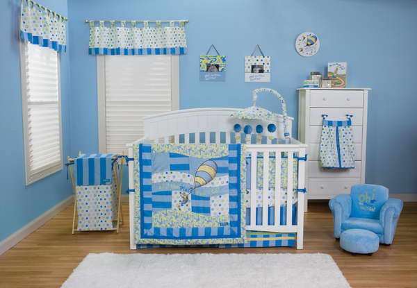 Baby-Boy-Nursery-Themes-Ideas-With-Wall-of-Blue