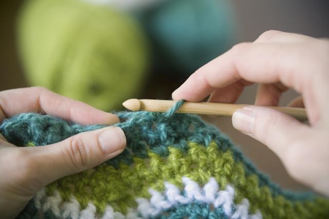 Hands crocheting