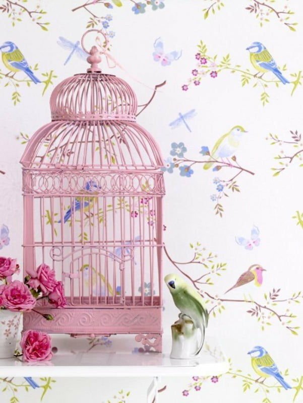 cage-à-oiseaux-décorative-cage-rose-décorative