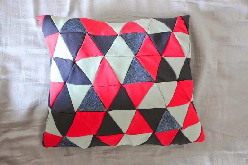 DIY Coussin triangles patchwork 12-4